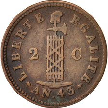 Haiti, 2 Centimes, 1846, EF(40-45), Copper, KM:27.2