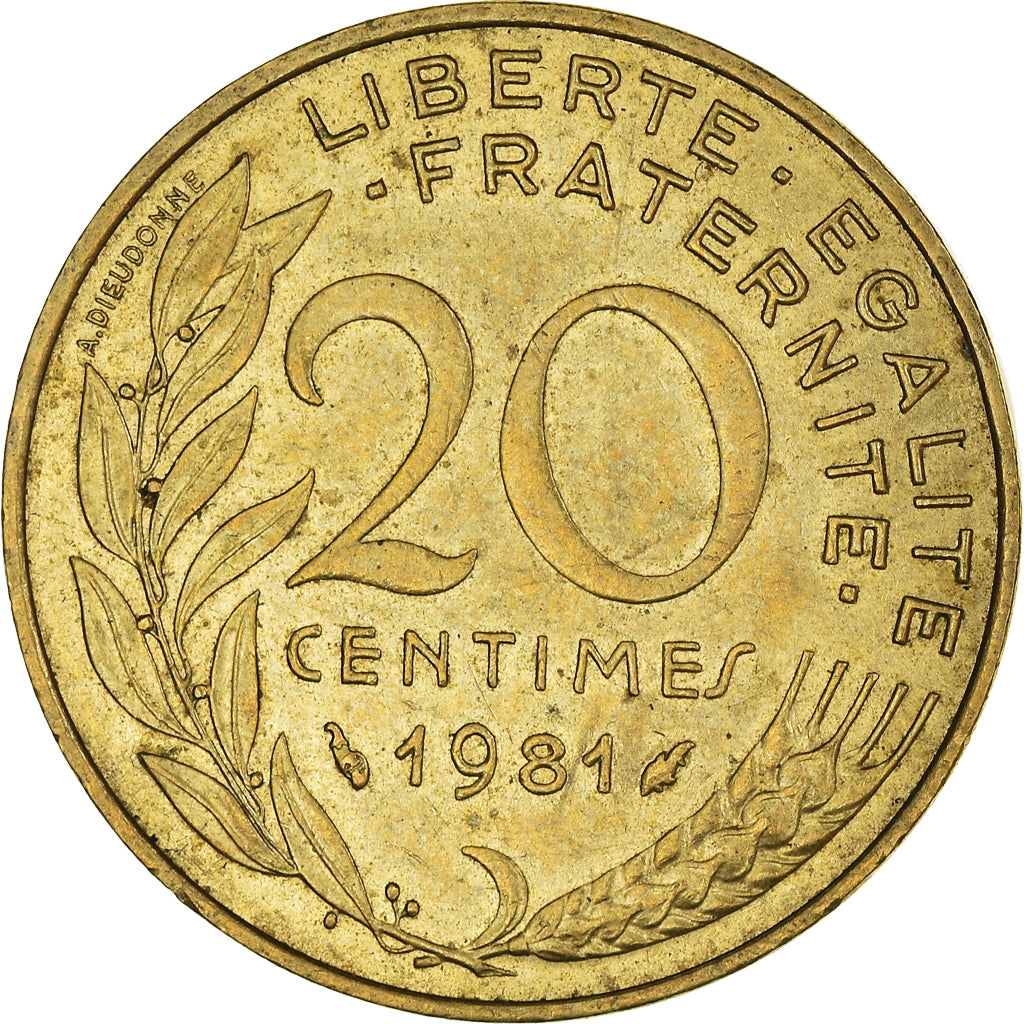 Munten, Frankrijk, 20 Centimes, 1981