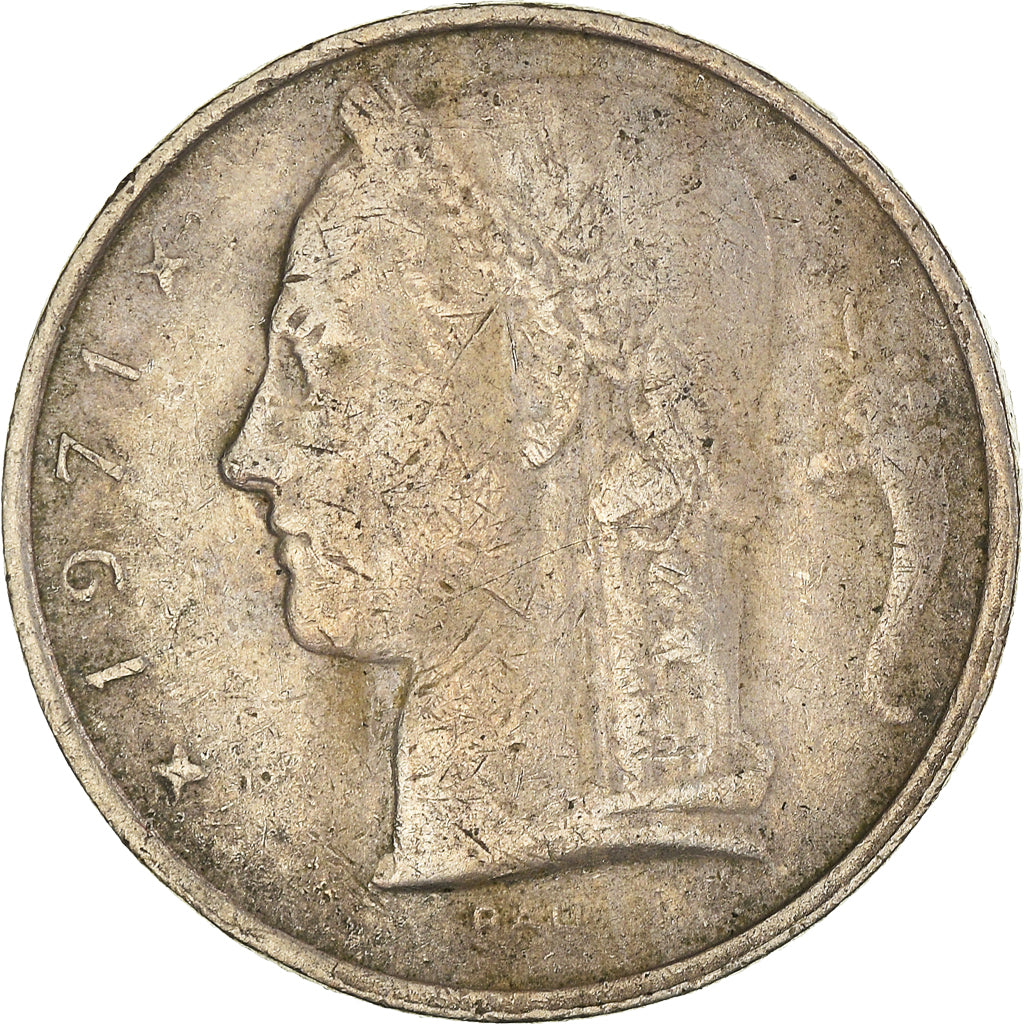 Coin, Belgium, 5 Francs, 5 Frank, 1971