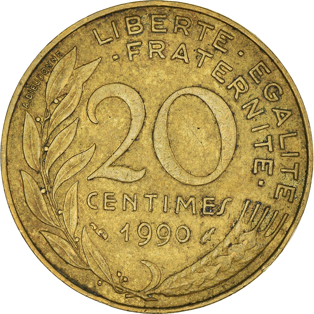 Münze, Frankreich, 20 Centimes, 1990