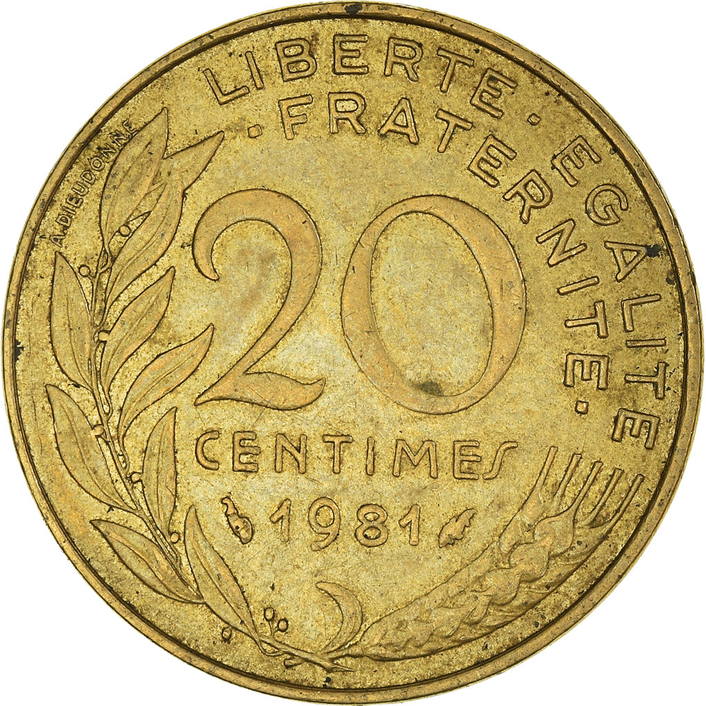 Munten, Frankrijk, 20 Centimes, 1981