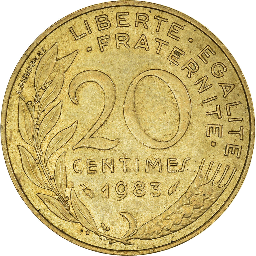 Moeda, França, 20 Centimes, 1983