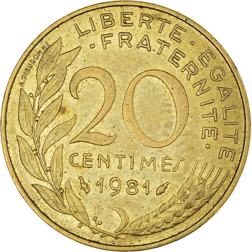 Moneda, Francia, 20 Centimes, 1981
