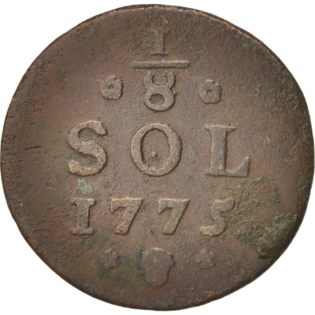 Luxembourg, Maria Theresa, 1/8 Sol, 1775, Brussels, VF(20-25), Copper, KM:5