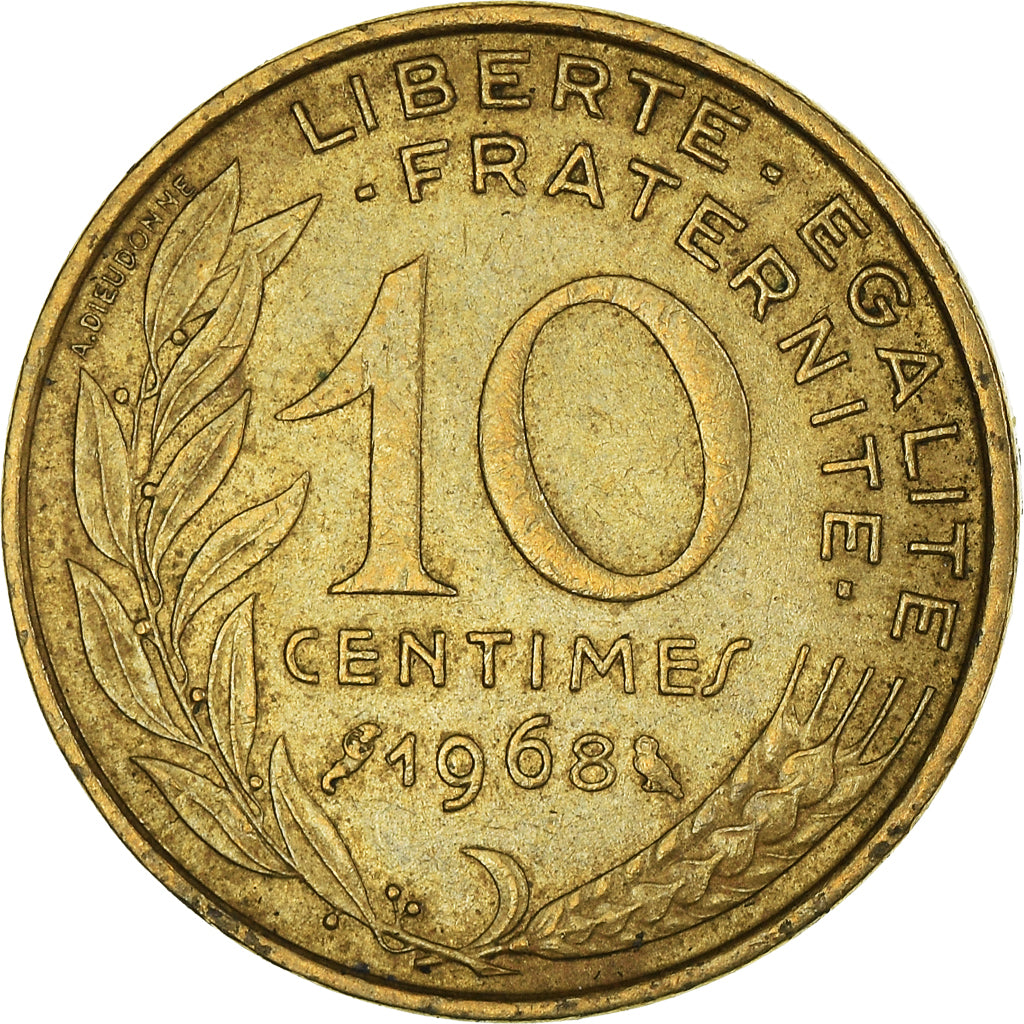 Coin, France, 10 Centimes, 1968
