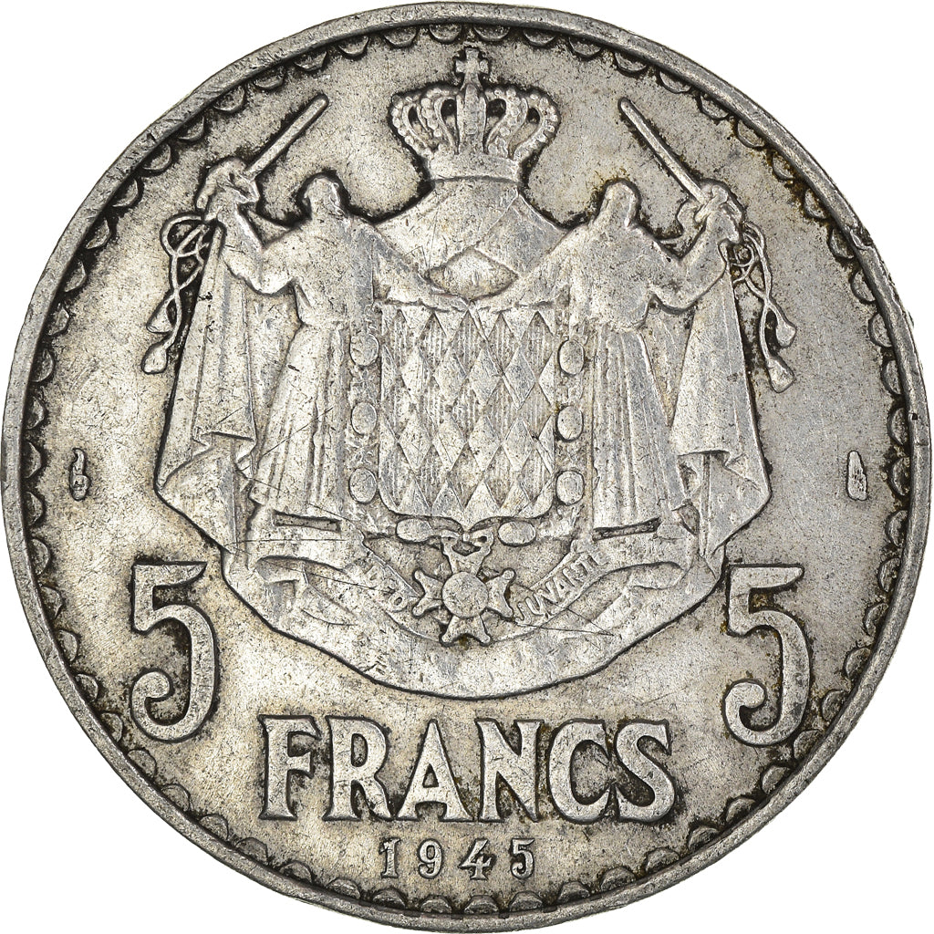 Moneta, Monaco, 5 Francs, 1945