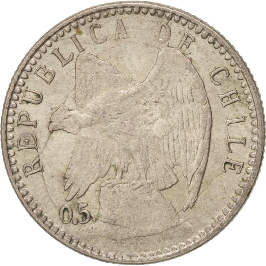 Moneda, Chile, 5 Centavos, 1906, EBC, Plata, KM:155.2