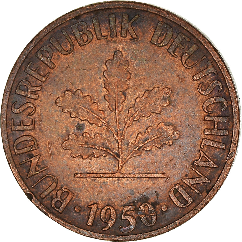 Moneda, ALEMANIA - REPÚBLICA FEDERAL, Pfennig, 1950