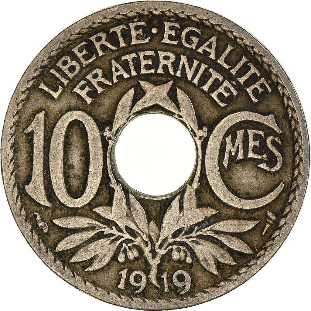 Coin, France, 10 Centimes, 1919