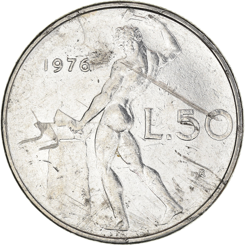 Münze, Italien, 50 Lire, 1976