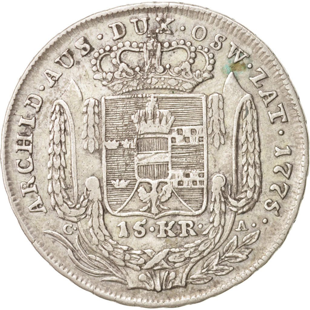 Polonia, GALICIA & LODOMERIA, 15 Kreuzer, 1775, MB+, Argento, KM:2