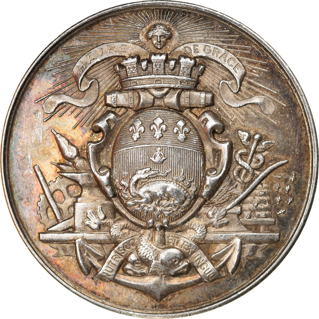 France, Token, Chambre de Commerce du Havre, 1802, MS(60-62), Silver