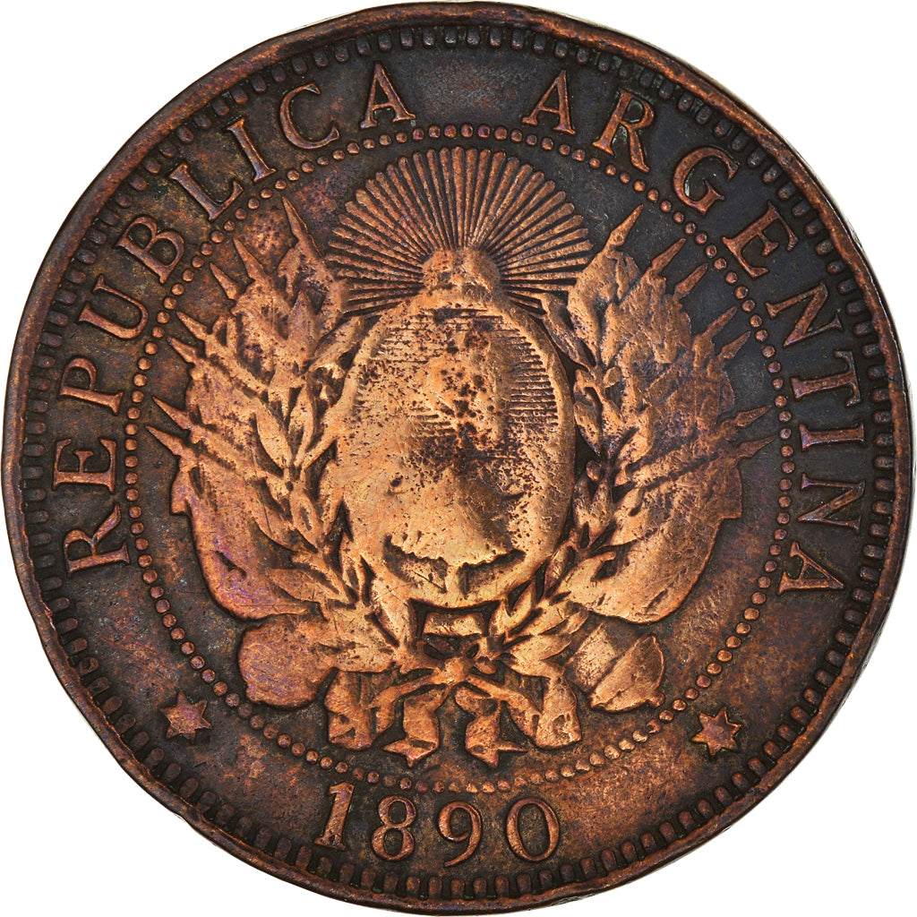 Moeda, Argentina, 2 Centavos, 1890