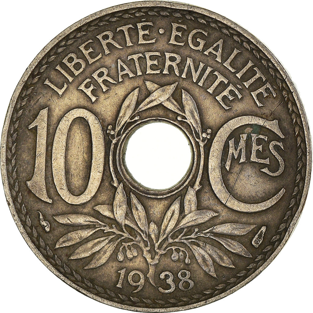 Moneta, Francia, 10 Centimes, 1938