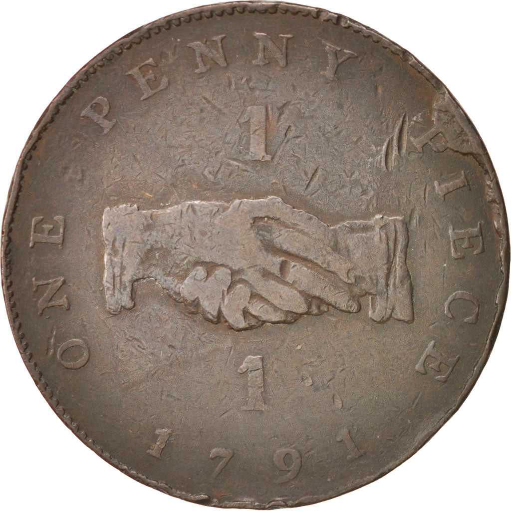 Sierra Leone, Penny, 1791, VF(30-35), Bronze, KM:2.1