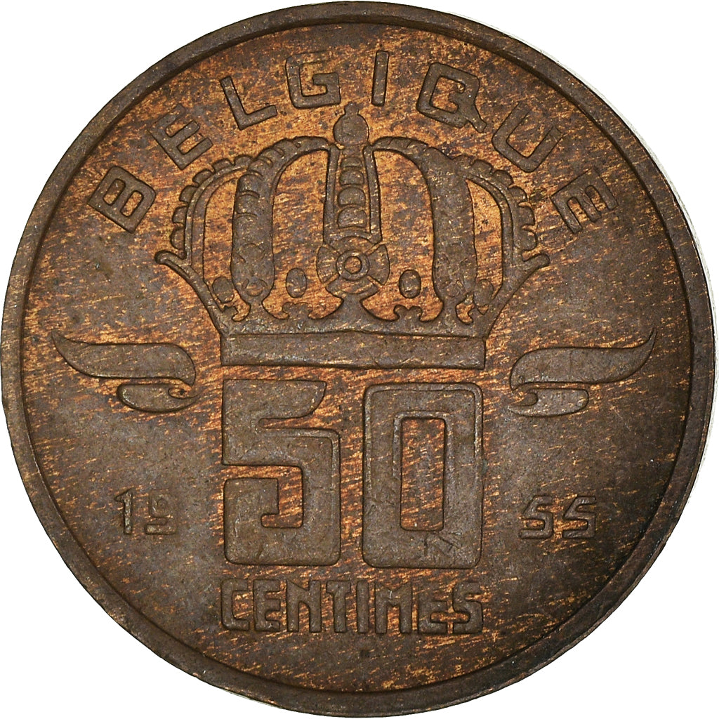 Münze, Belgien, 50 Centimes, 1955