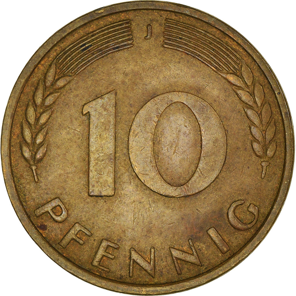 Moeda, ALEMANHA - REPÚBLICA FEDERAL, 10 Pfennig, 1950