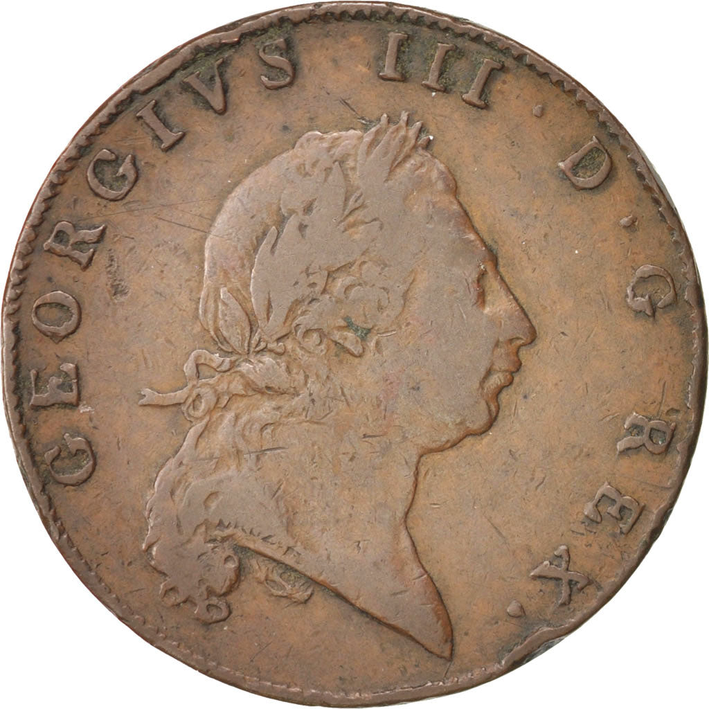 Bermuda, George III, Penny, 1793, VF(30-35), Copper, KM:5