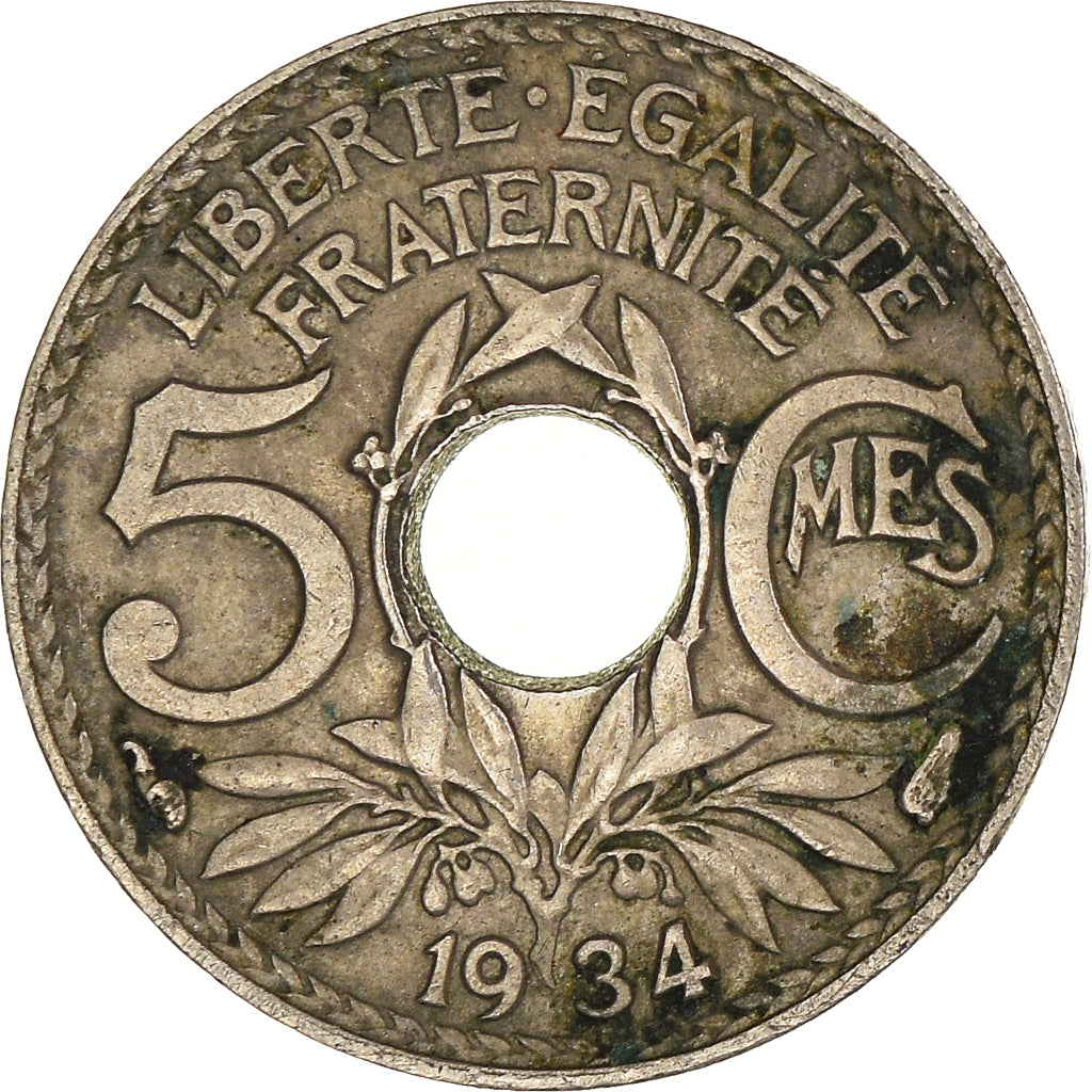 Munten, Frankrijk, 5 Centimes, 1934