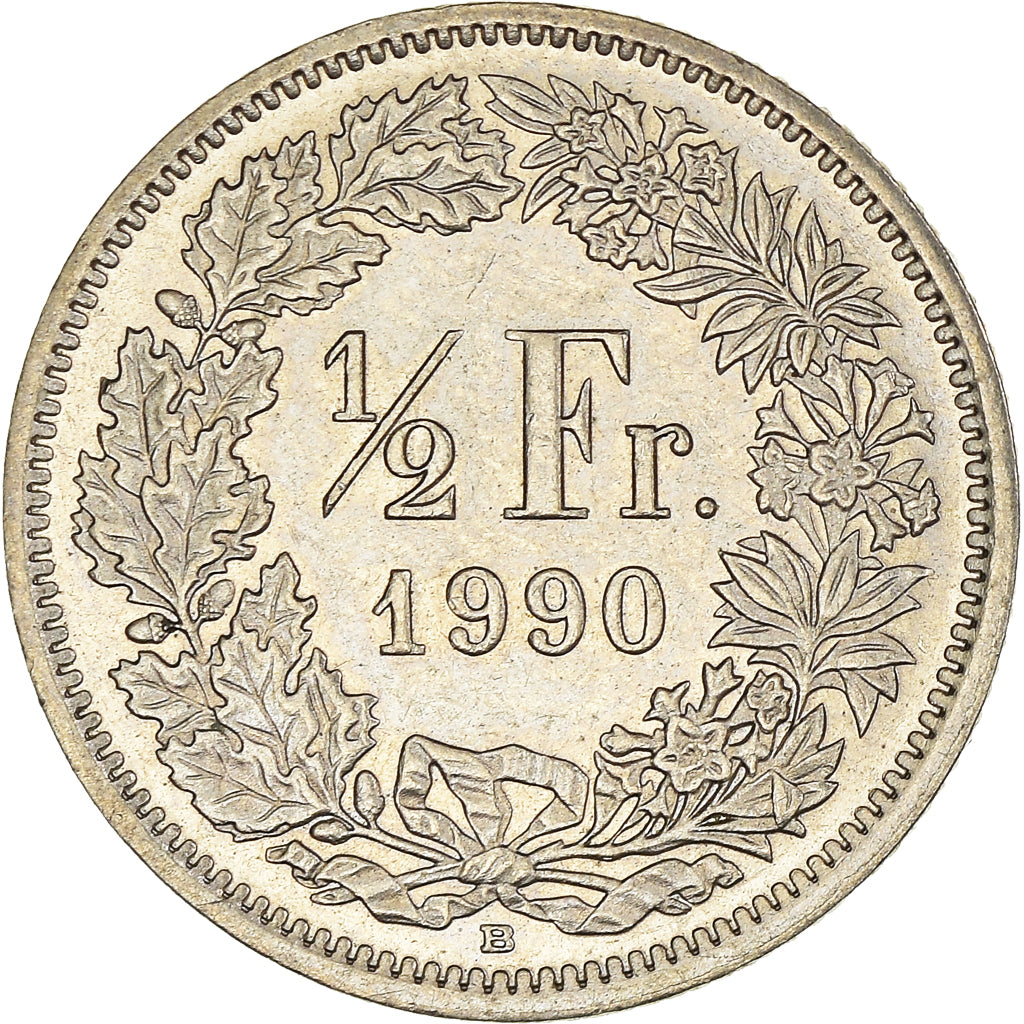 Moneta, Szwajcaria, 1/2 Franc, 1990