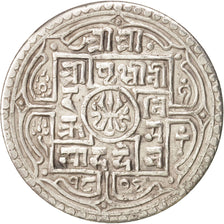 Népal, SHAH DYNASTY, Prithvi Bir Bikram, Mohar, 1884, TTB+, Silver, KM:651.1