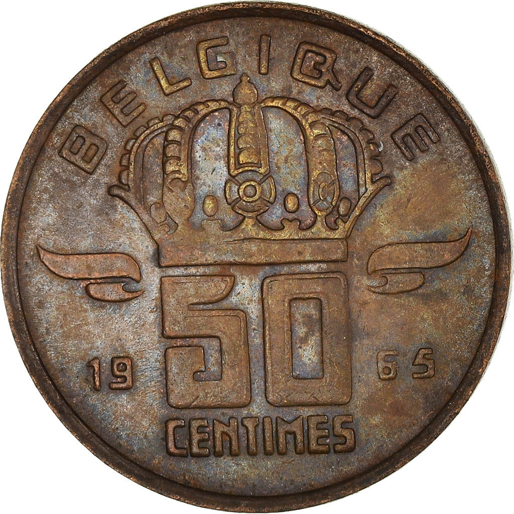 Moneta, Belgio, 50 Centimes, 1965