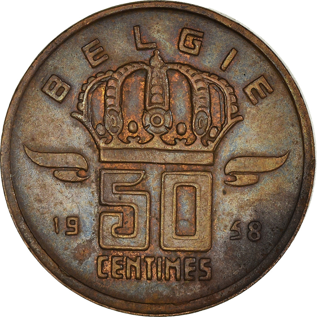 Münze, Belgien, 50 Centimes, 1958