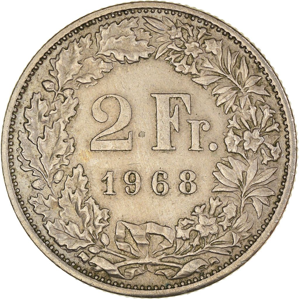 Münze, Schweiz, 2 Francs, 1968