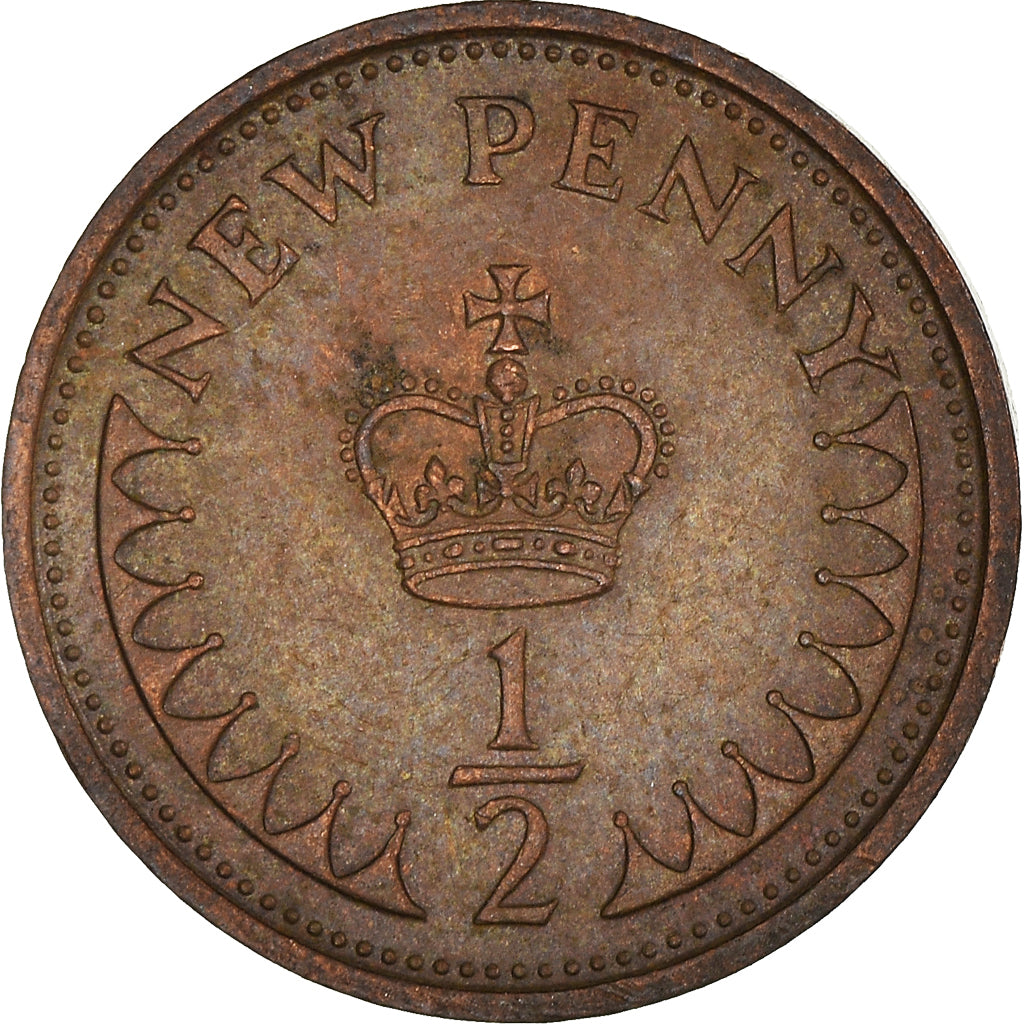 Münze, Großbritannien, 1/2 New Penny, 1977