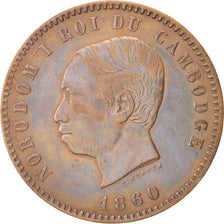 Cambodia, 10 Centimes, 1860, EF(40-45), Bronze, KM:M3