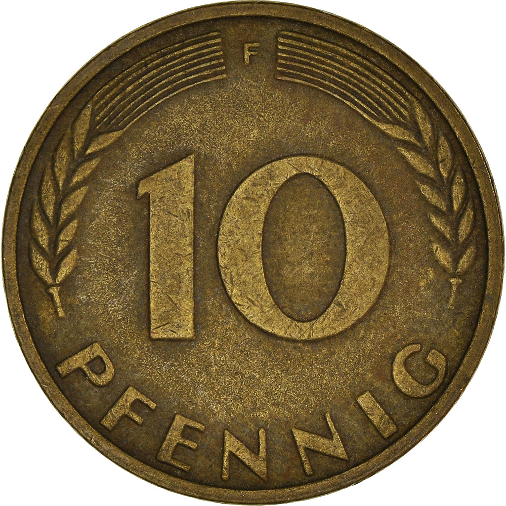 Moeda, ALEMANHA - REPÚBLICA FEDERAL, 10 Pfennig, 1950