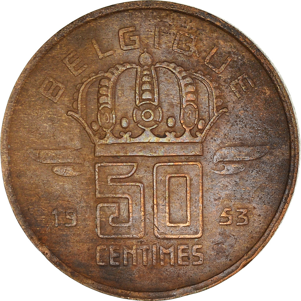 Moneta, Belgia, 50 Centimes, 1953