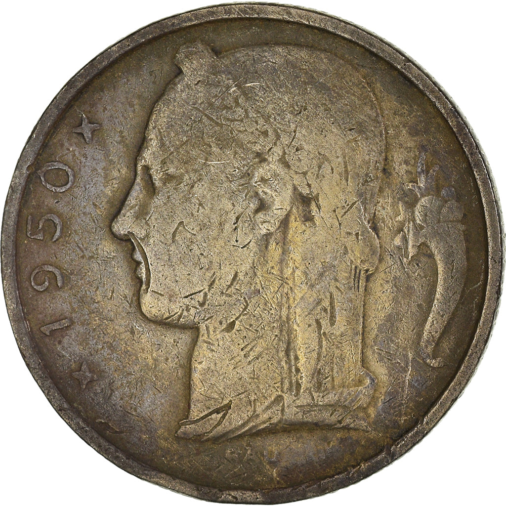Moneta, Belgio, 5 Francs, 5 Frank, 1950