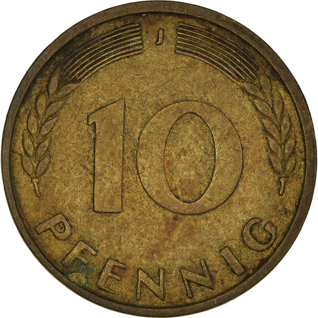 Moeda, ALEMANHA - REPÚBLICA FEDERAL, 10 Pfennig, 1950