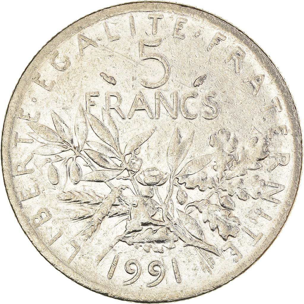 Münze, Frankreich, 5 Francs, 1991