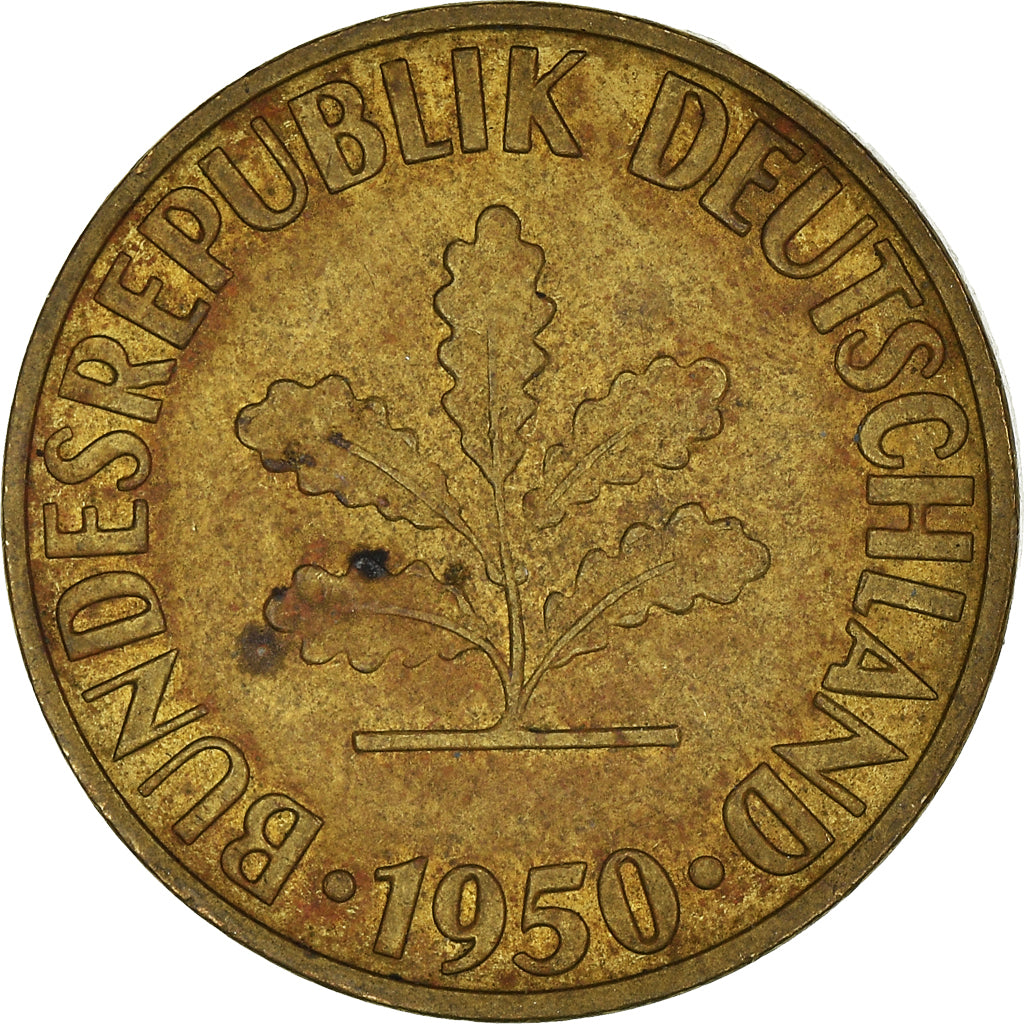 Moeda, ALEMANHA - REPÚBLICA FEDERAL, 10 Pfennig, 1950