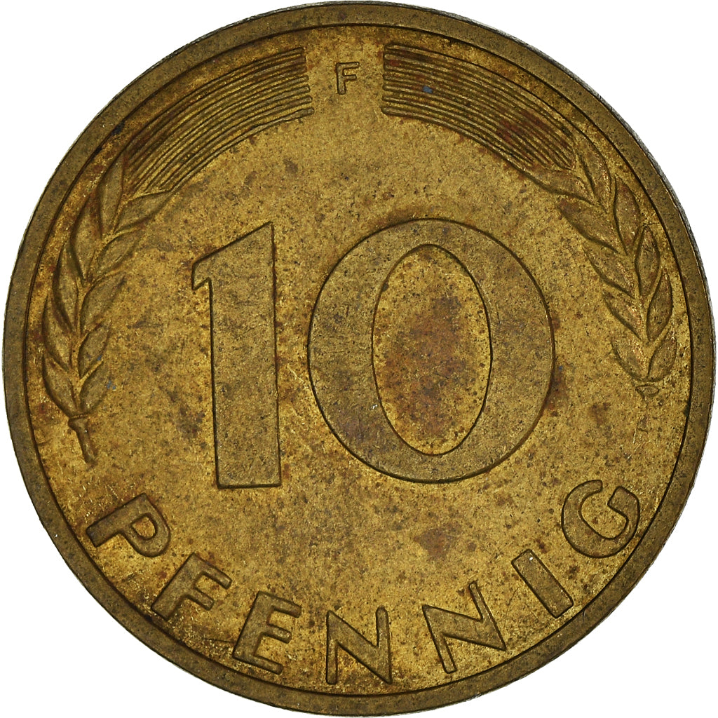 Moeda, ALEMANHA - REPÚBLICA FEDERAL, 10 Pfennig, 1950
