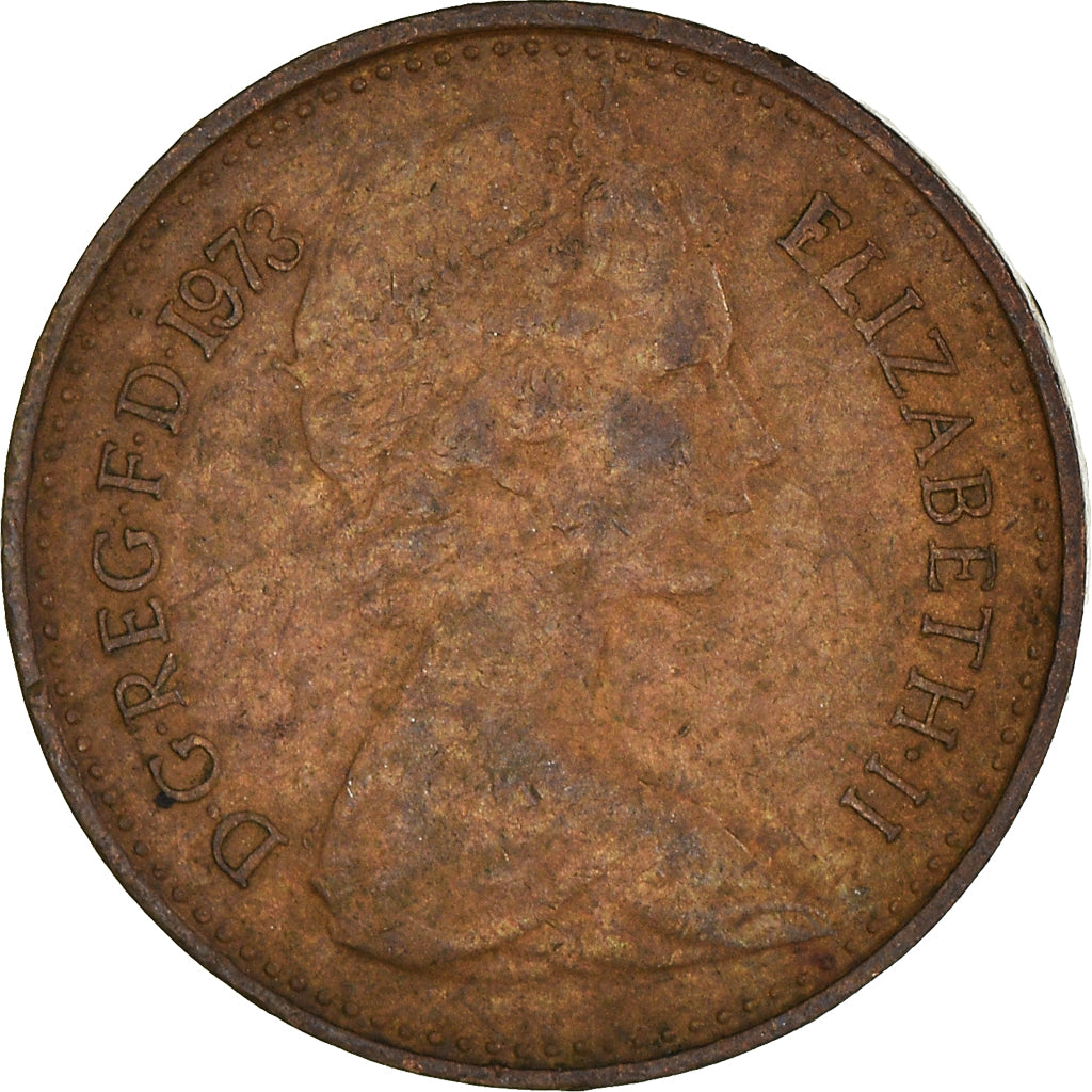 Münze, Großbritannien, 1/2 New Penny, 1973