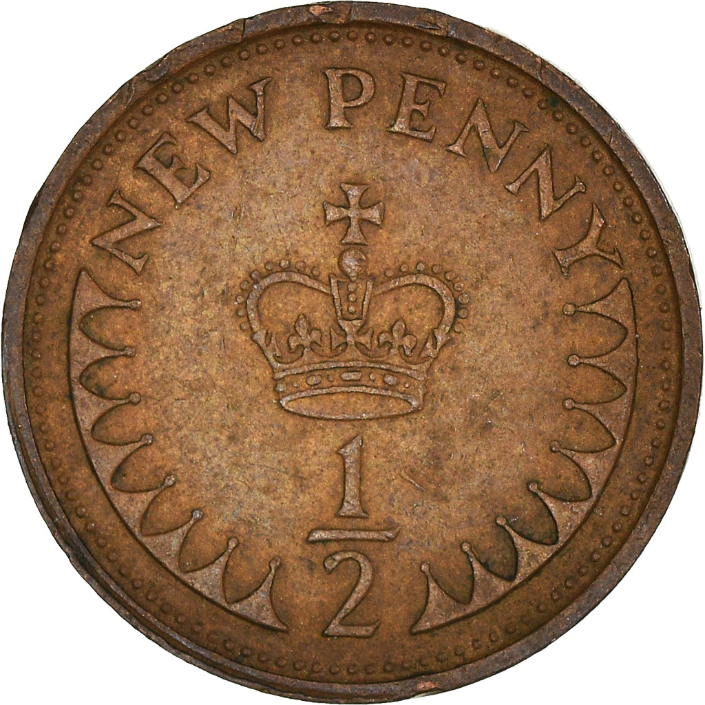 Münze, Großbritannien, 1/2 New Penny, 1973