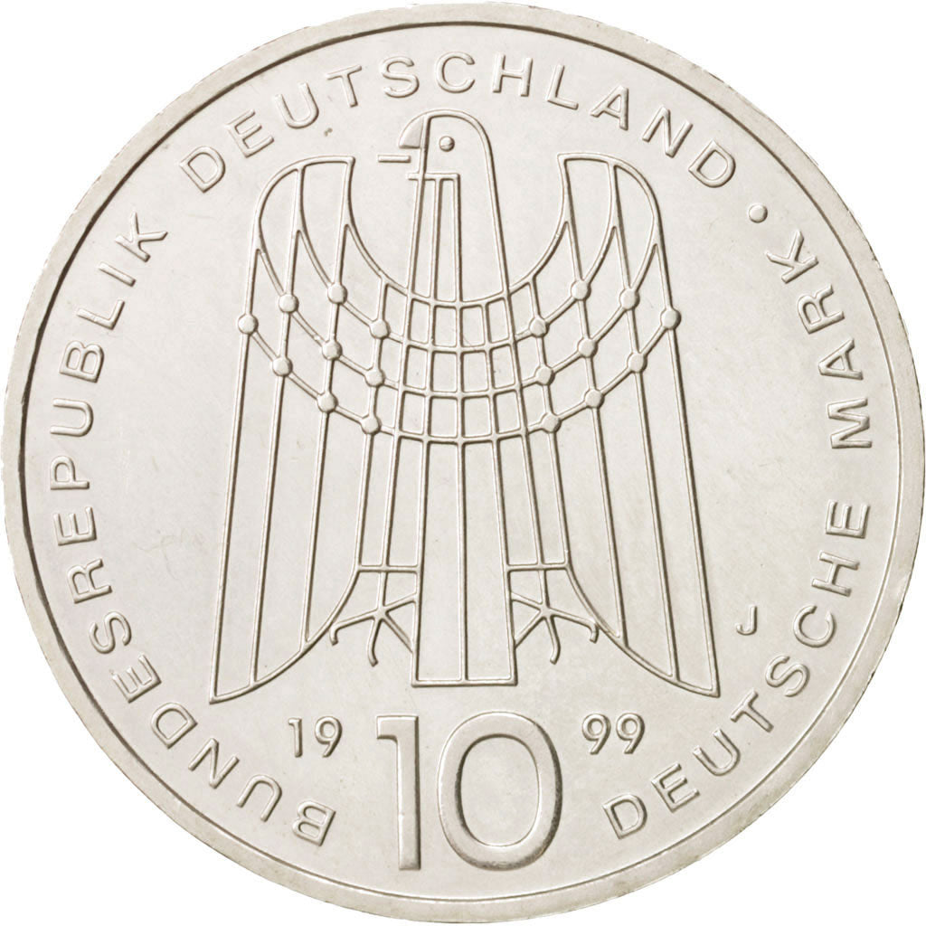 Münze, Bundesrepublik Deutschland, 10 Mark, 1999, Hamburg, VZ, Silber, KM:198
