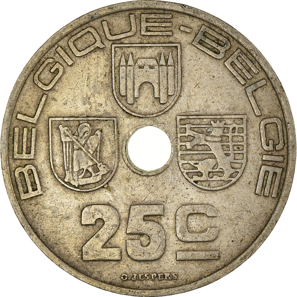 Moneta, Belgia, 25 Centimes, 1939