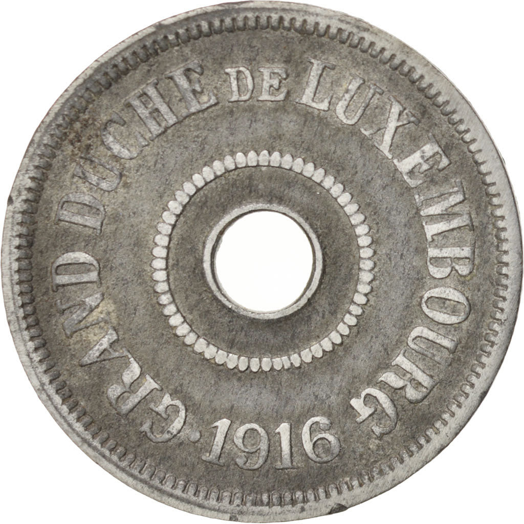 Luxembourg, Charlotte, 25 Centimes, 1916, EF(40-45), Zinc, KM:29