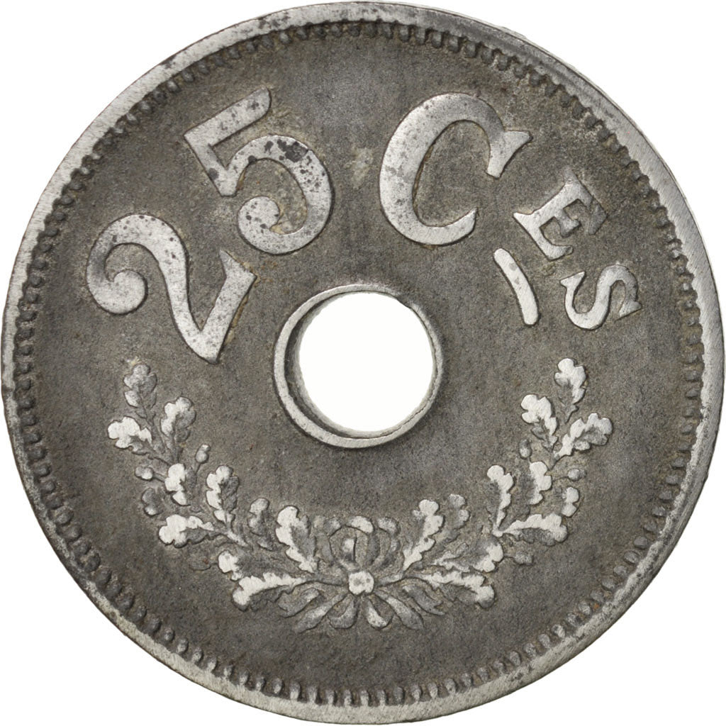 Luxembourg, Charlotte, 25 Centimes, 1916, EF(40-45), Zinc, KM:29