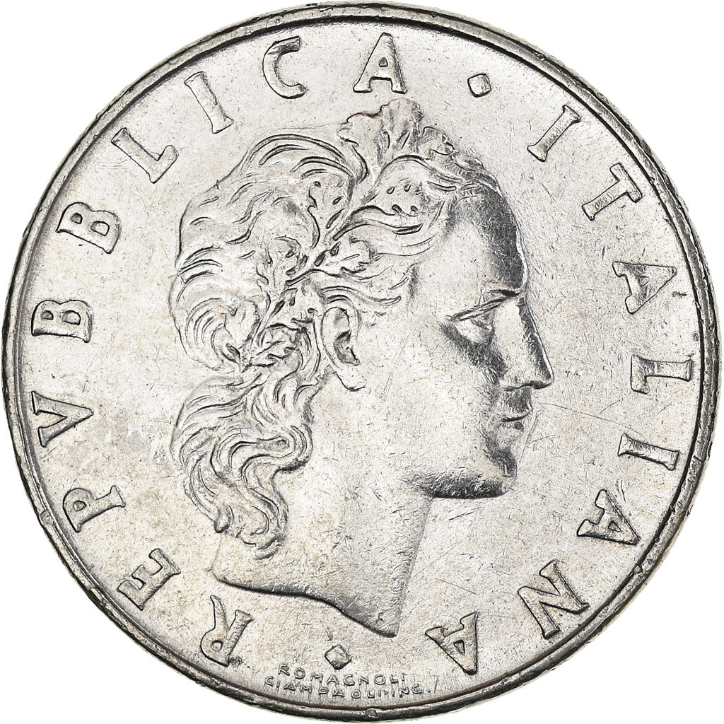 Münze, Italien, 50 Lire, 1973
