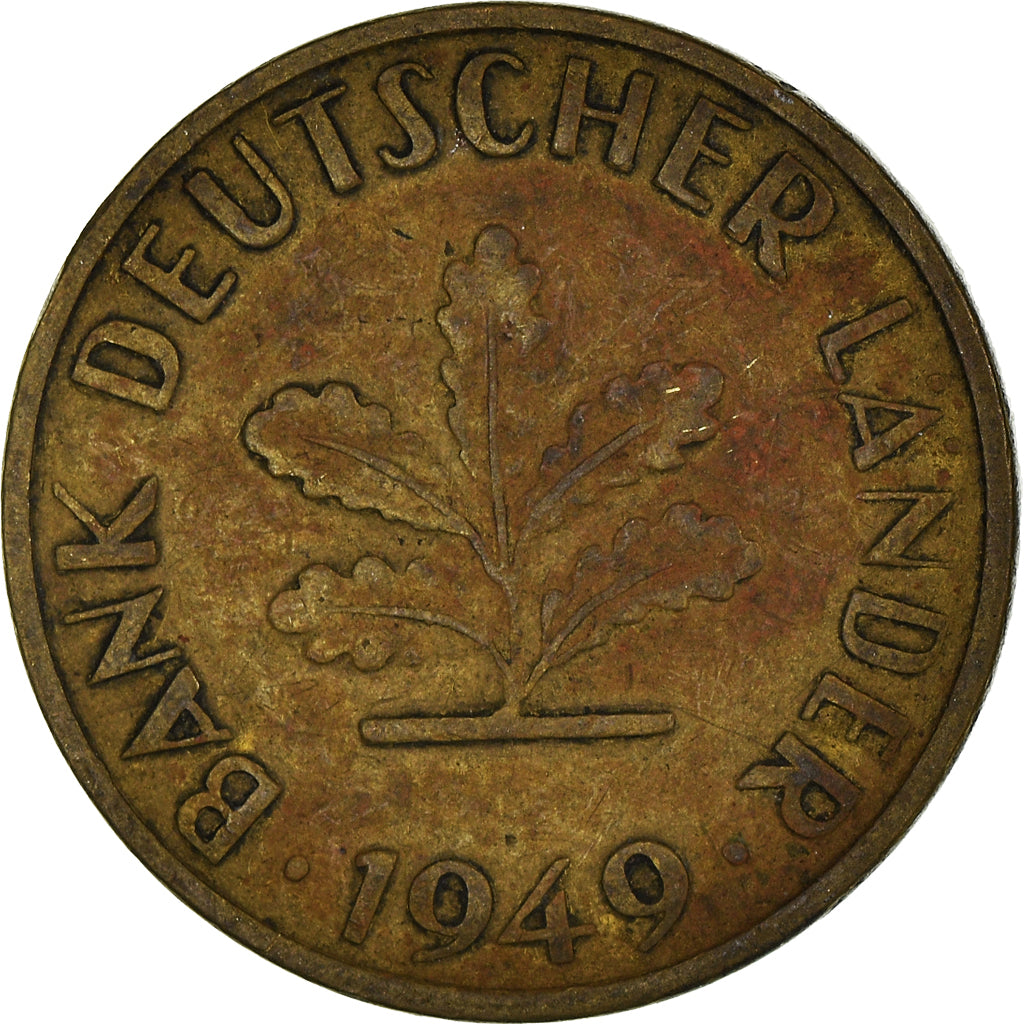 Moeda, ALEMANHA - REPÚBLICA FEDERAL, 10 Pfennig, 1949