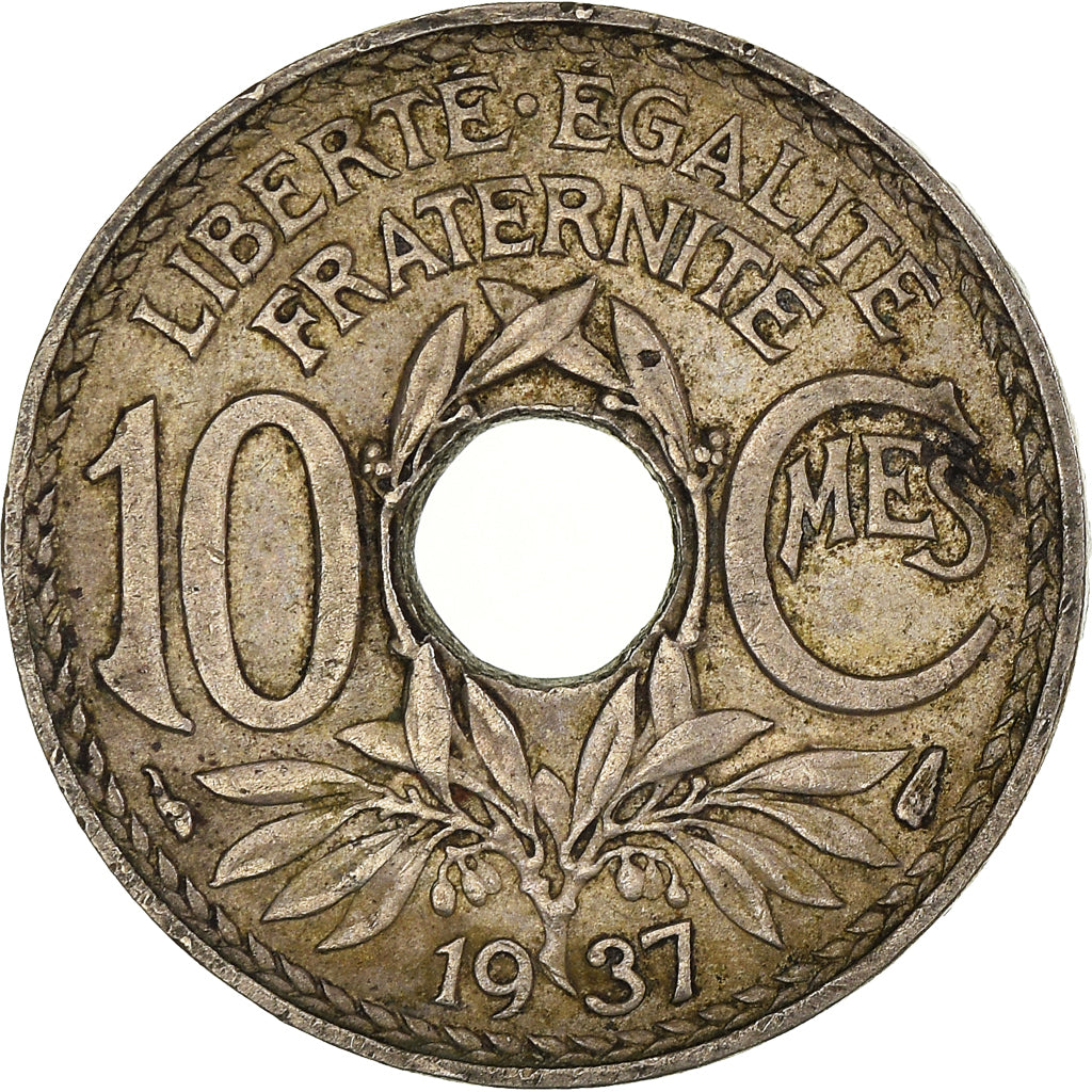 Coin, France, 10 Centimes, 1937