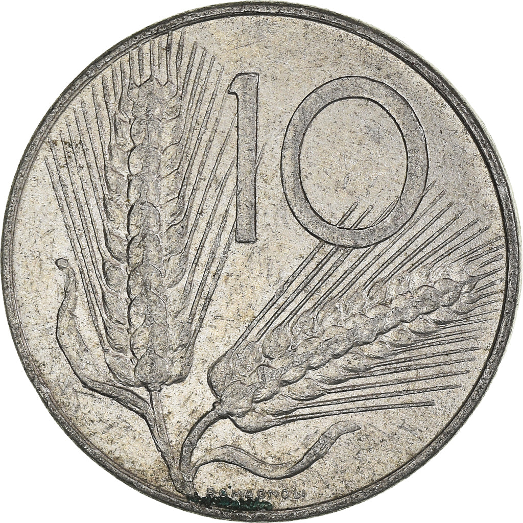 Moeda, Itália, 10 Lire, 1975