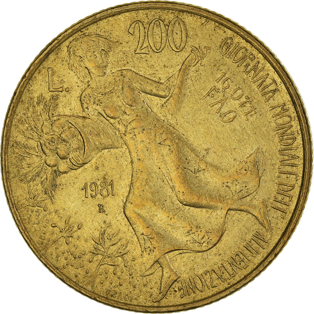 Coin, Italy, 200 Lire, 1981