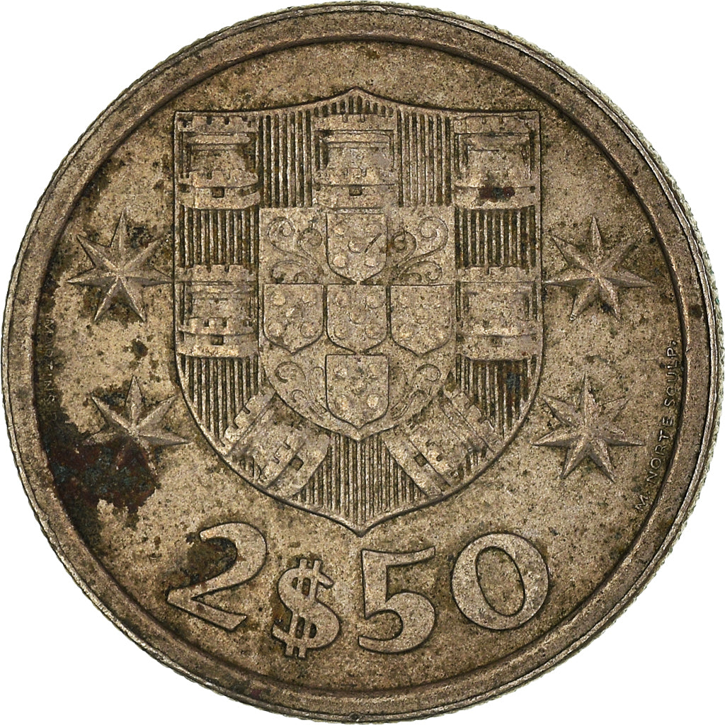 Coin, Portugal, 2-1/2 Escudos, 1975