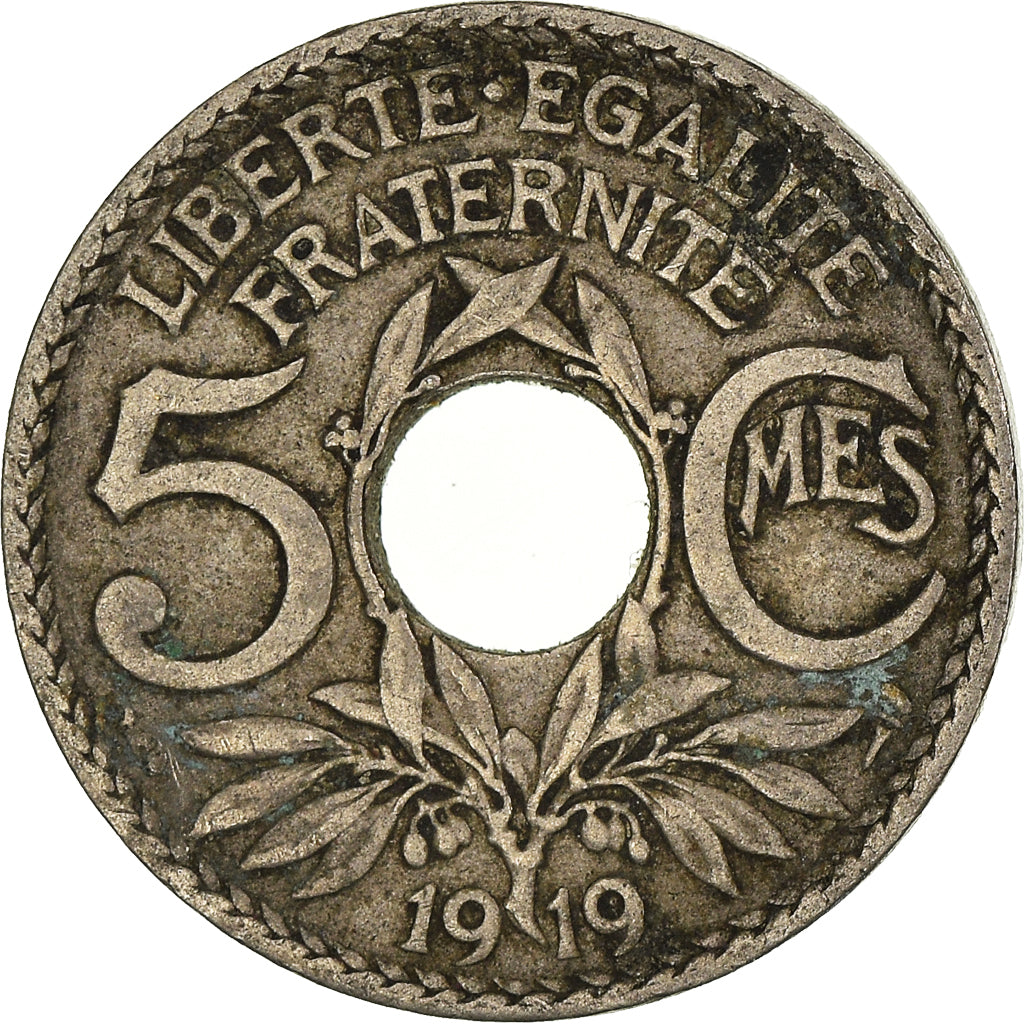 Moneta, Francja, 5 Centimes, 1919